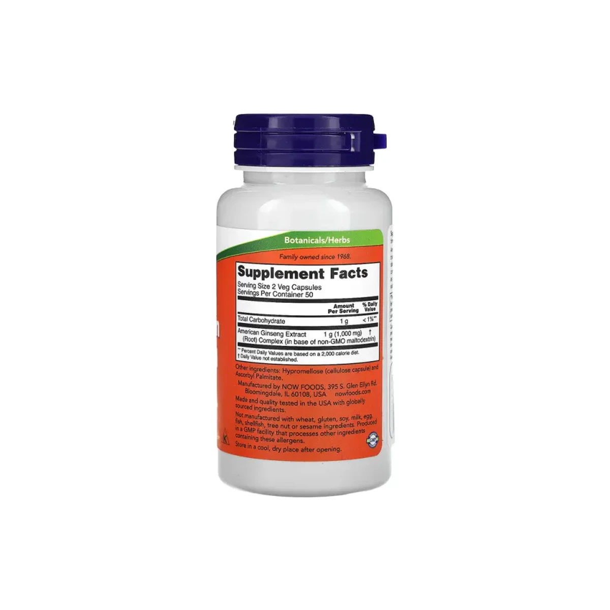 Now American Ginseng 500mg 100 vcaps 2