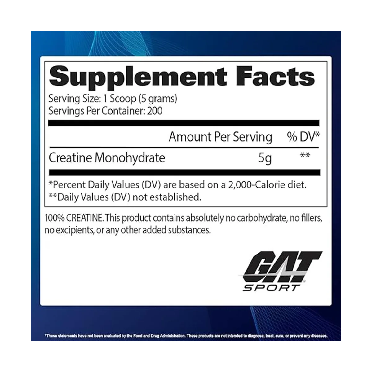 Gat Creatine Monohidrat 1000g Unflavored 2