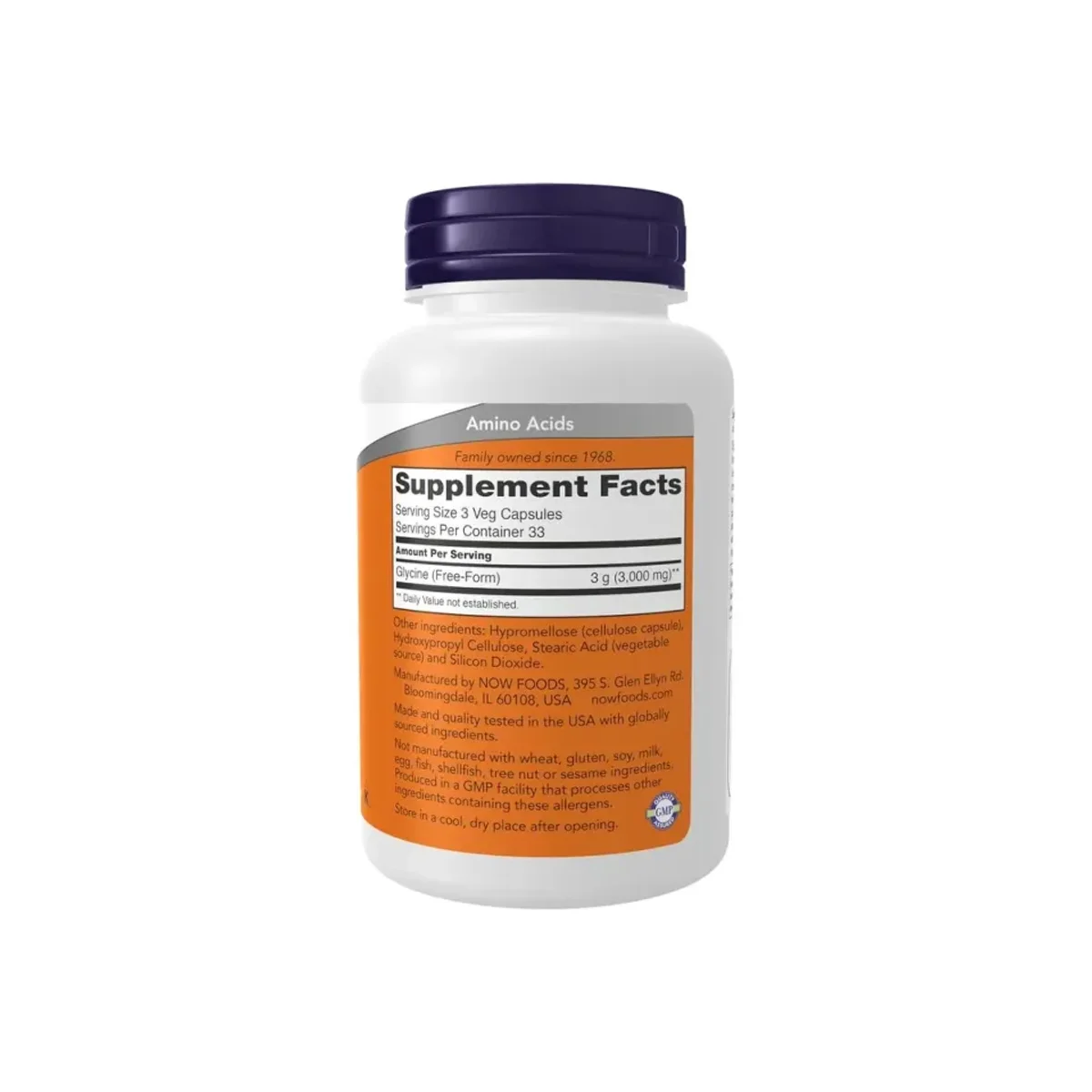 Now Glycine 1000mg 100 vegan capsule 2