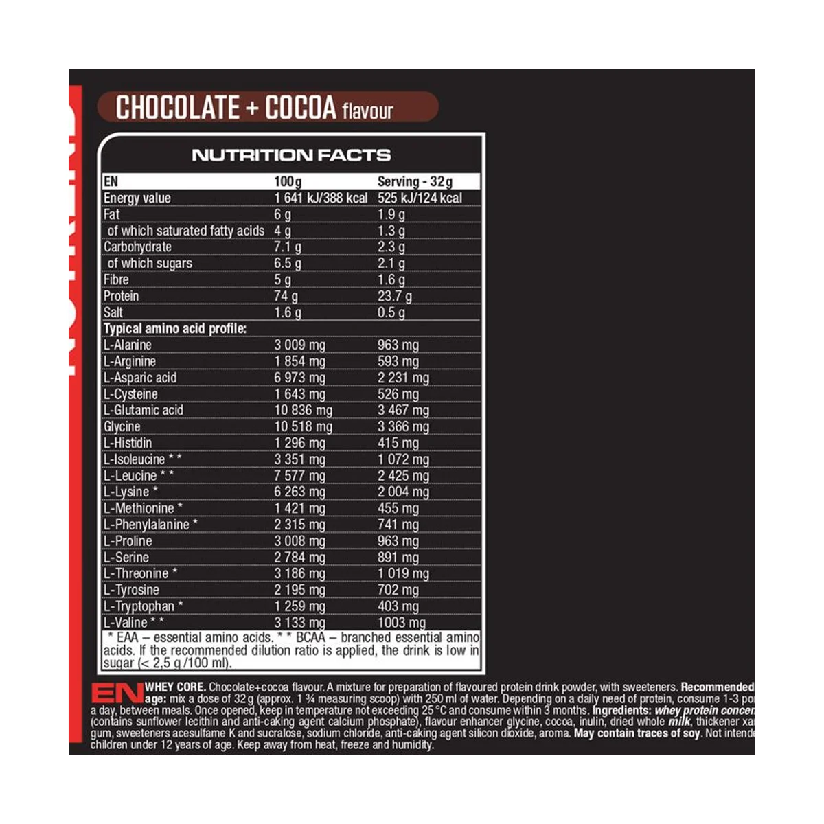 Nutrend Whey Core 900g Chocolate + Cacao 2