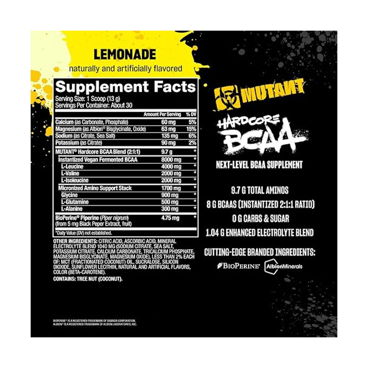 Mutant Hardcore BCAA 390g Lemonade 2