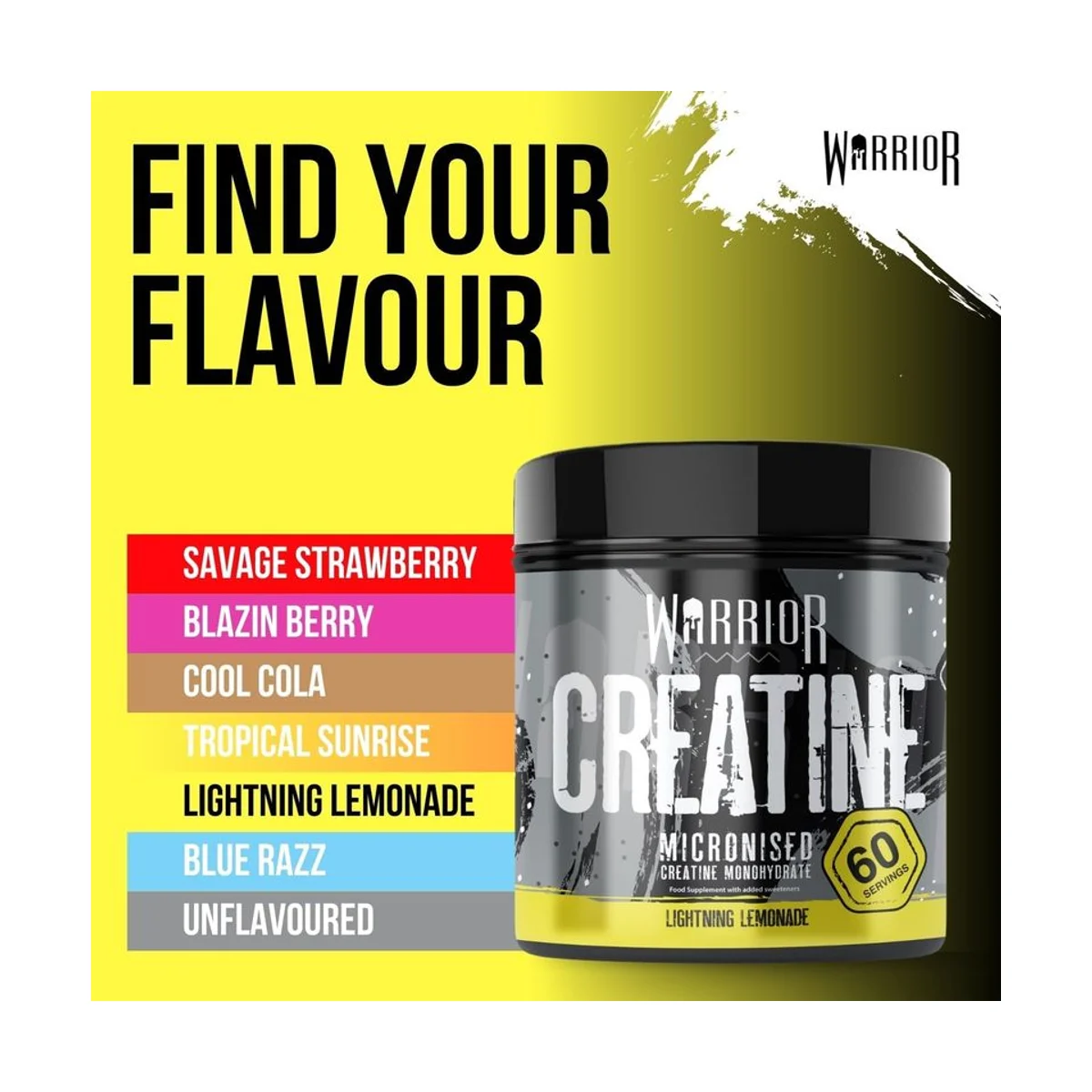 Warrior Creatine Monohydrate Micronised Lemonade 300g 4
