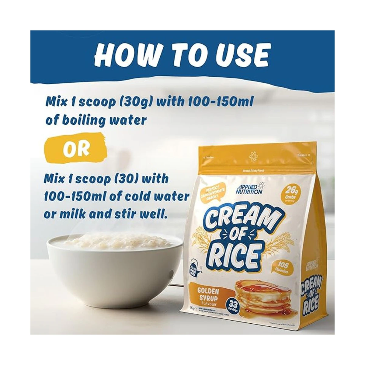 Applied Nutrition Cream of Rice Raspberry Ripple 1000gr 4