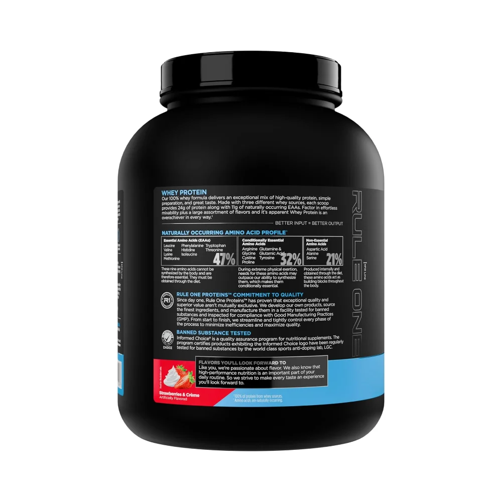 Rule 1 Whey Protein 2240g Strawberries and Cream 3