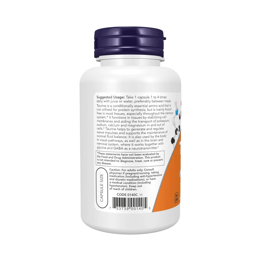 Now Taurine 500 mg 100 caps 3