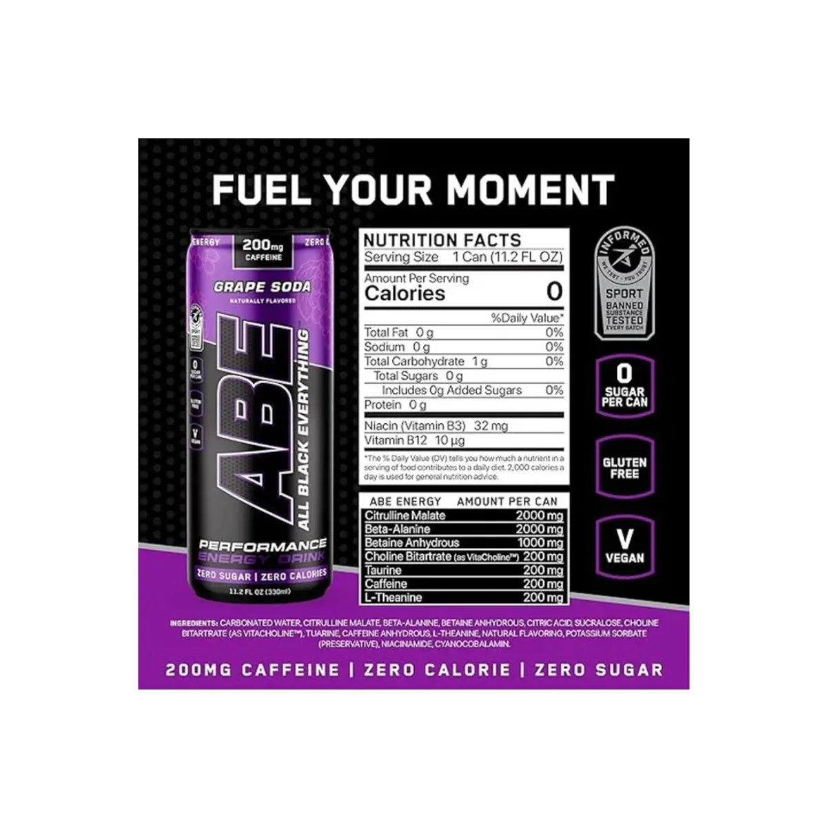Applied Nutrition ABE Energy Drink Grape 330ml 2
