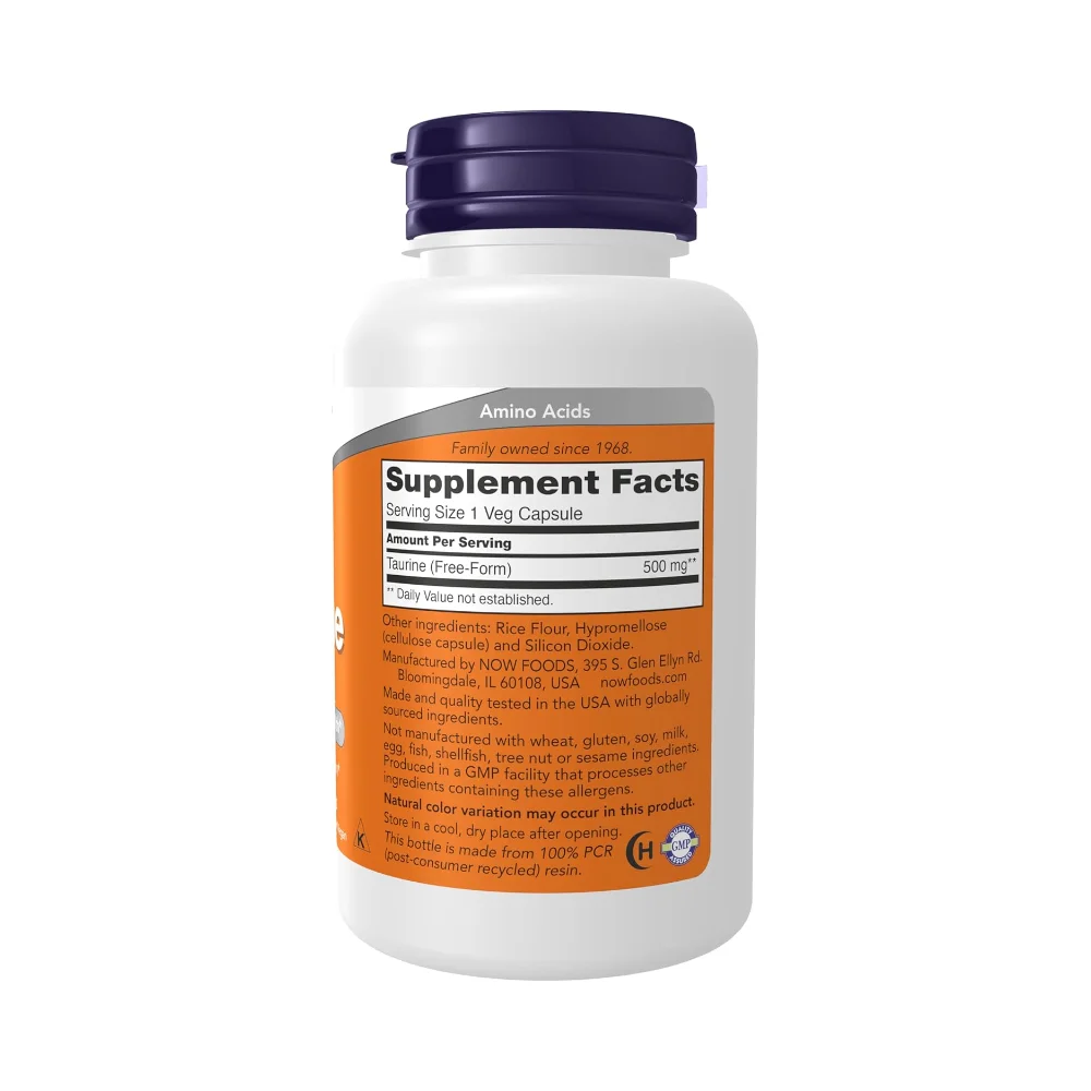 Now Taurine 500 mg 100 caps 2