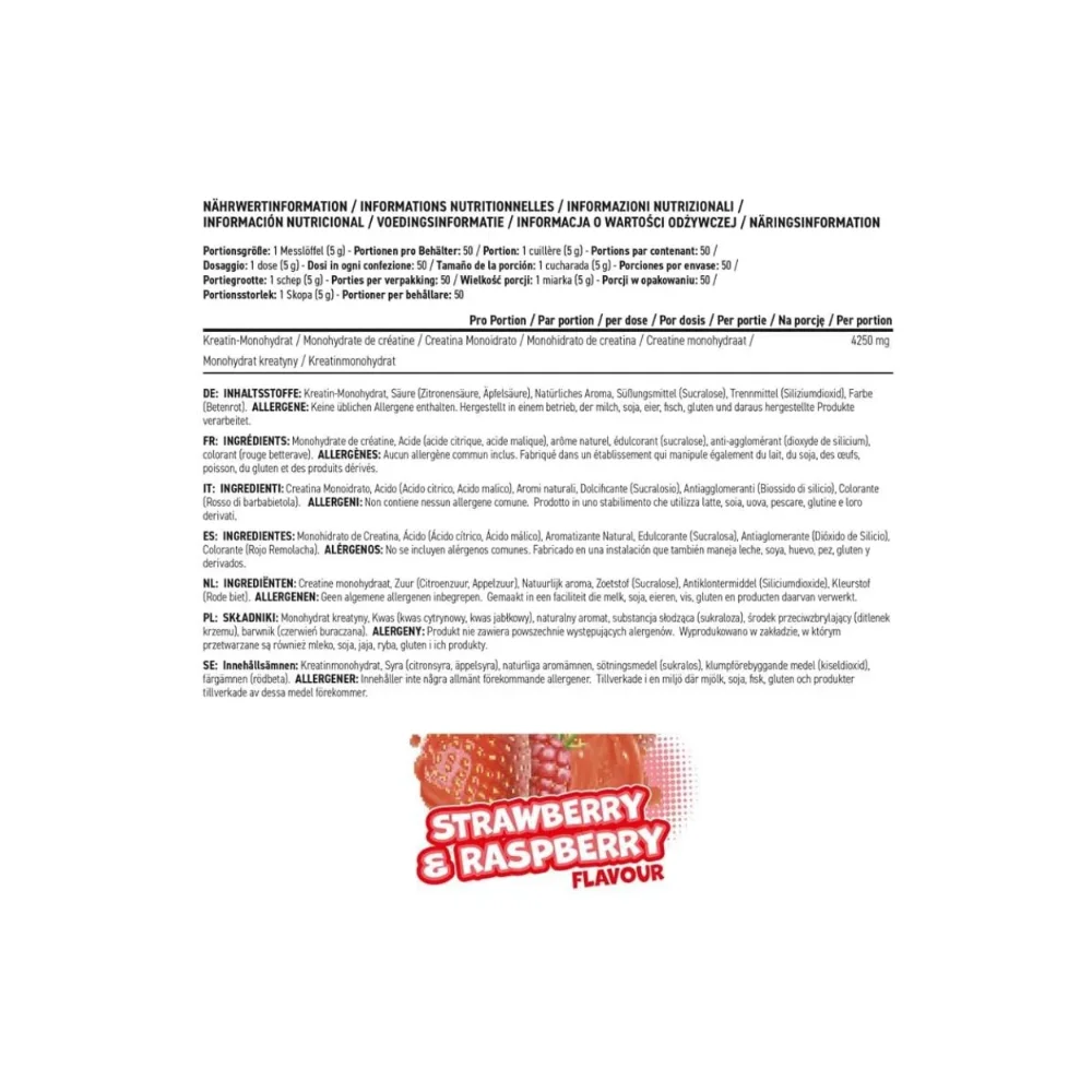 Applied Nutrition Creatine Monohydrate Strawberry + Raspberry 250g 2