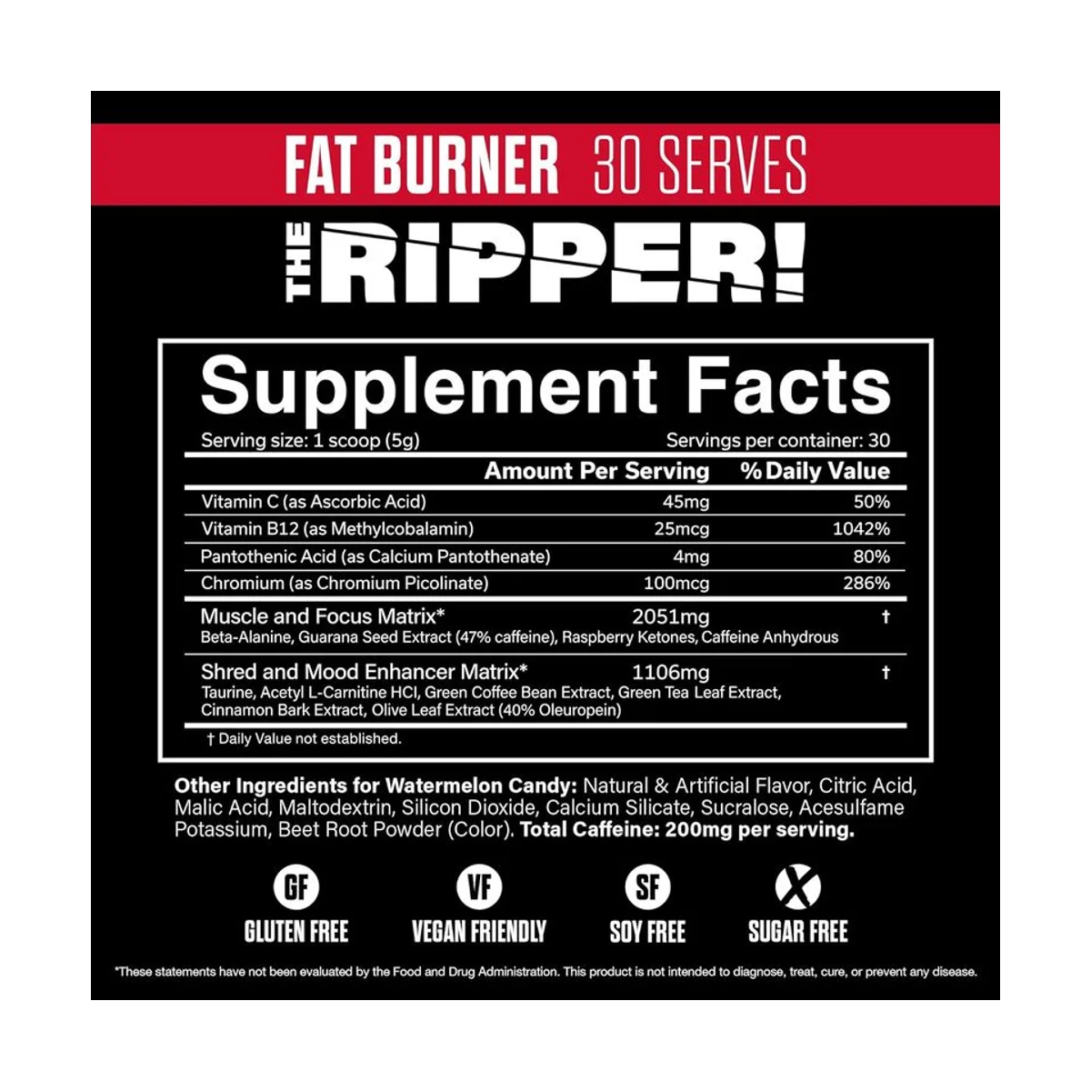 Jnx Sports Fat Burner The Ripper 150g Watermelon Candy 2