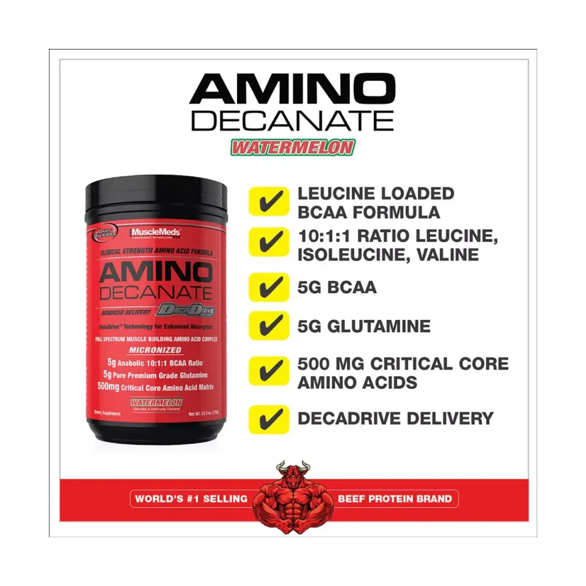 MuscleMeds Amino Decante DecaDrive Watermelon 378g 3