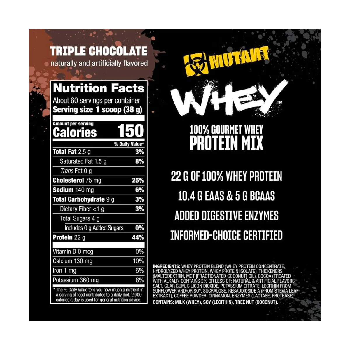 Mutant Whey Triple Chocolate 2270g 2