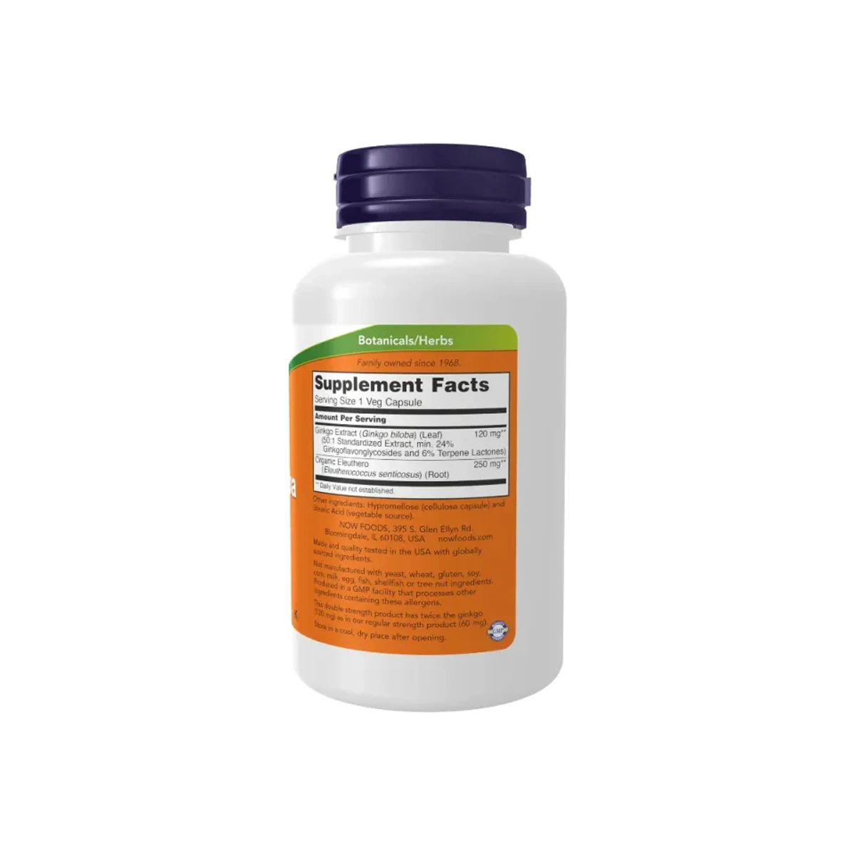 Now Foods Ginkgo Bilboa Double Strenght 120mg 100 vcaps 2