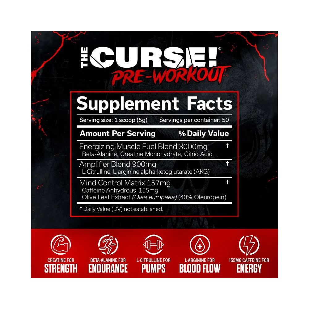 Jnx The Curse Pre-workout Blue Raspberry 250g 2
