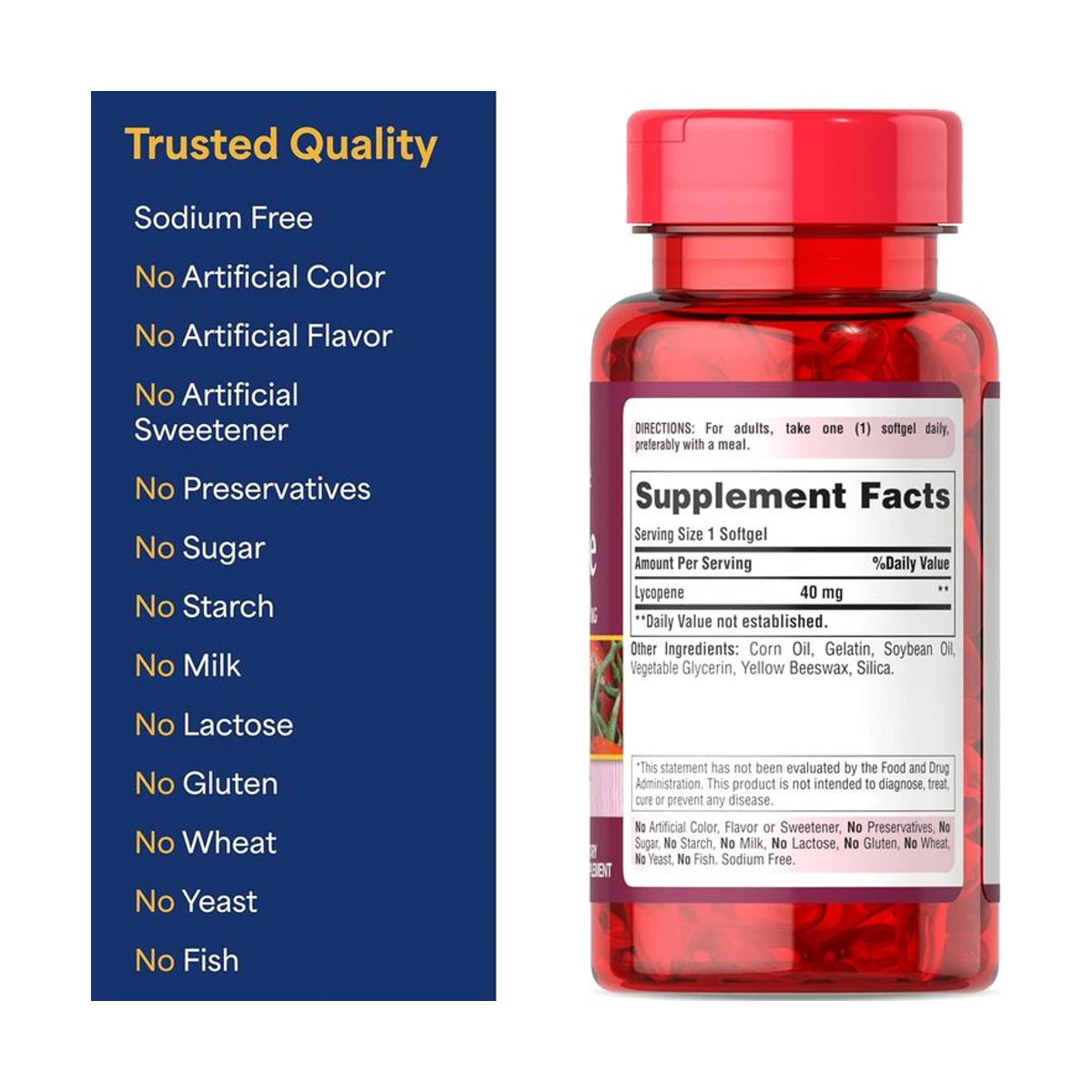 Puritan's Pride Lycopene 40mg 60softgel 3