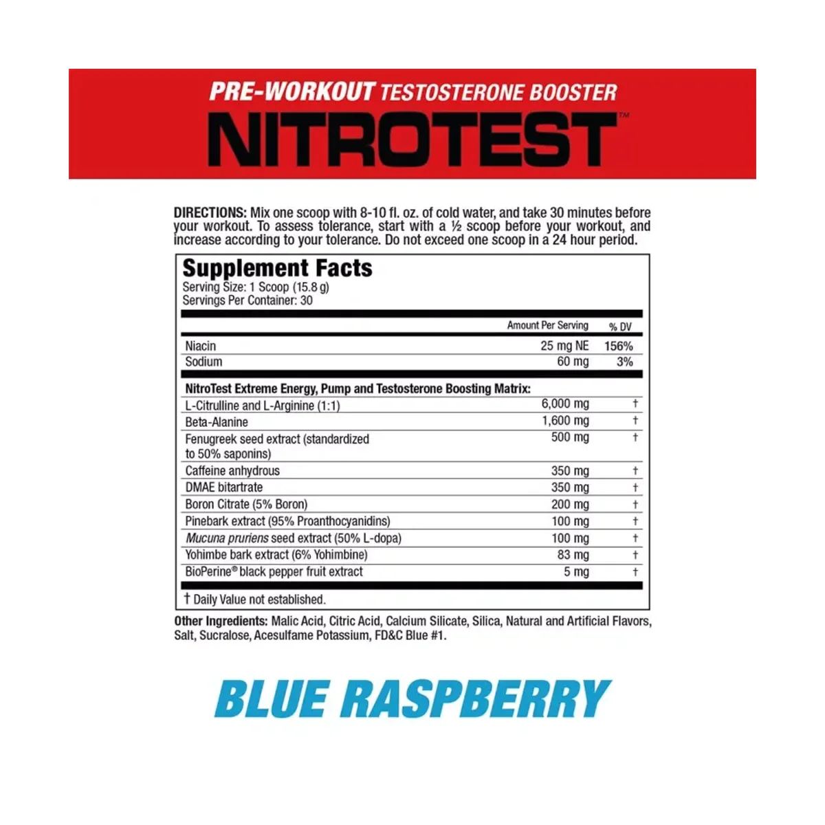MuscleMeds Nitrotest Blue Raspberry 30 serviri 2